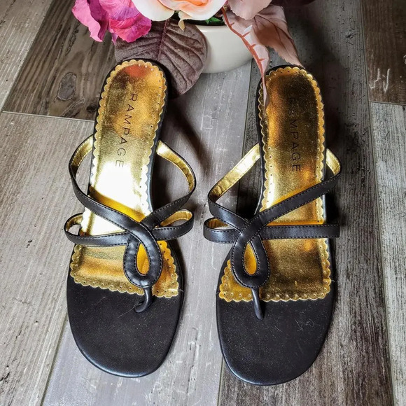Rampage Moira Solid Black Slip On Slides Sandals Women's Size 9M - Picture 1 of 8